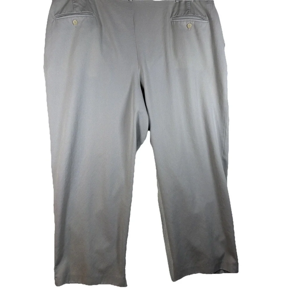 Lands End Mens 44 Regular Pleated Dress Pants Taupe Gray